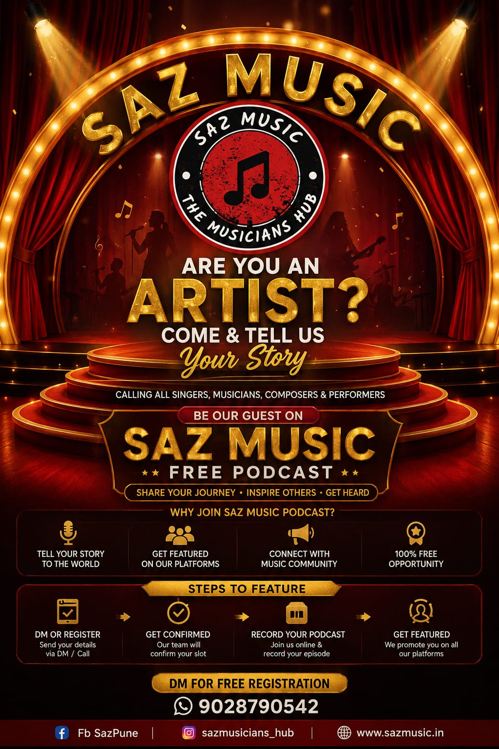 Live student concert on stage organised by SAZ Music Pune